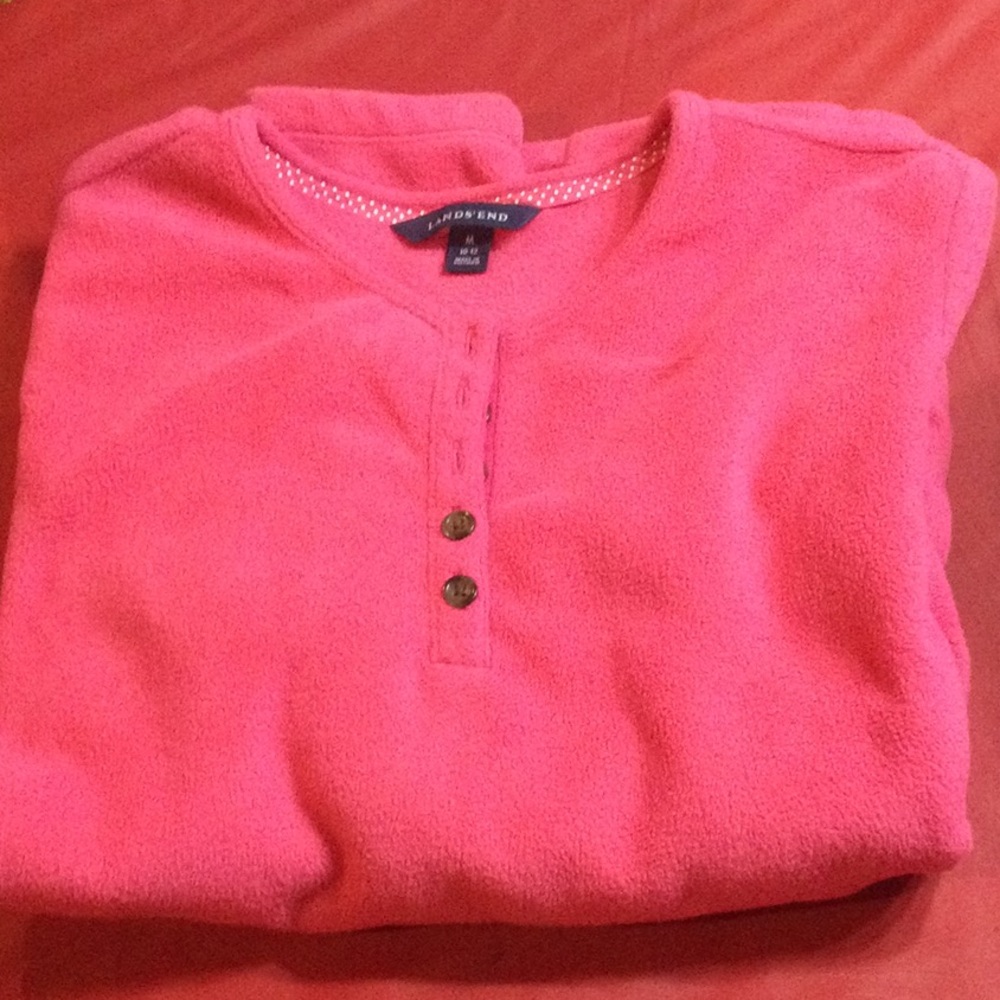Lands' End Women's Pink Crewneck Jacket
